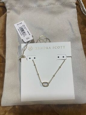 Kendra Scott Mini Elisa Gold Necklace with Mother of Pearl Stone